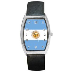 Argentina Flag Barrel Style Metal Watch by FlagGallery