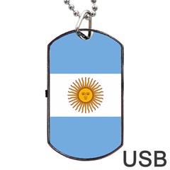 Argentina Flag Dog Tag Usb Flash (two Sides) by FlagGallery