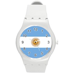 Argentina Flag Round Plastic Sport Watch (m) by FlagGallery