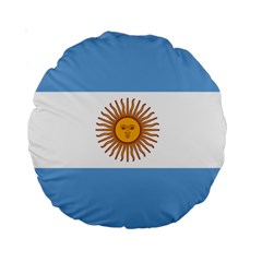 Argentina Flag Standard 15  Premium Round Cushions by FlagGallery