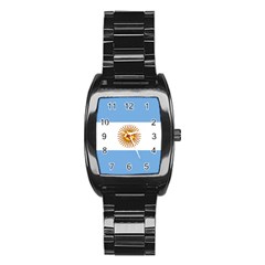 Argentina Flag Stainless Steel Barrel Watch by FlagGallery