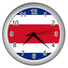 Costa Rica Flag Wall Clock (silver) by FlagGallery