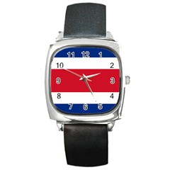 Costa Rica Flag Square Metal Watch by FlagGallery