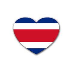 Costa Rica Flag Rubber Coaster (heart)  by FlagGallery