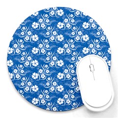 Wallpaper Background Blue Colors Round Mousepads by Pakrebo