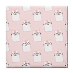 Pattern Pink Cute Sweet Fur Cats Tile Coaster Front