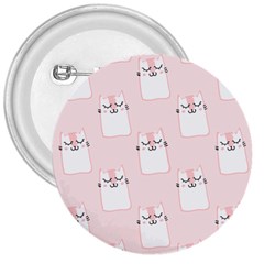 Pattern Pink Cute Sweet Fur Cats 3  Buttons by Pakrebo