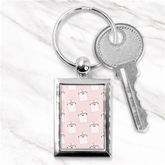 Pattern Pink Cute Sweet Fur Cats Key Chain (rectangle) by Pakrebo