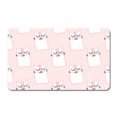 Pattern Pink Cute Sweet Fur Cats Magnet (rectangular) by Pakrebo