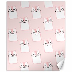 Pattern Pink Cute Sweet Fur Cats Canvas 8  X 10  by Pakrebo