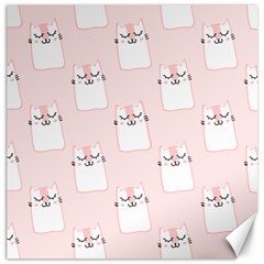 Pattern Pink Cute Sweet Fur Cats Canvas 16  X 16  by Pakrebo