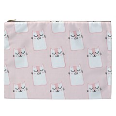 Pattern Pink Cute Sweet Fur Cats Cosmetic Bag (xxl)