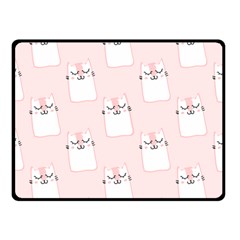 Pattern Pink Cute Sweet Fur Cats Double Sided Fleece Blanket (small)  by Pakrebo