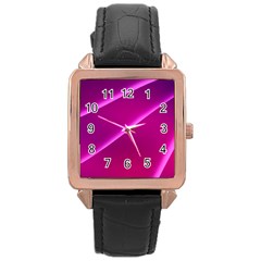 Pattern Purple Design Rose Gold Leather Watch  by Pakrebo