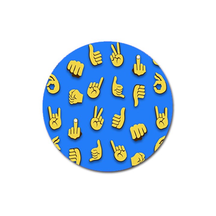 Emojis Hands Fingers Background Magnet 3  (Round)