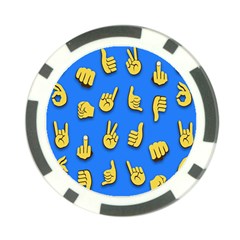 Emojis Hands Fingers Background Poker Chip Card Guard