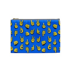 Emojis Hands Fingers Background Cosmetic Bag (Medium)