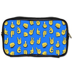 Emojis Hands Fingers Background Toiletries Bag (Two Sides)