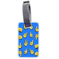 Emojis Hands Fingers Background Luggage Tag (one side)