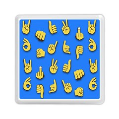 Emojis Hands Fingers Background Memory Card Reader (Square)