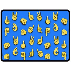 Emojis Hands Fingers Background Double Sided Fleece Blanket (Large) 