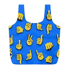 Emojis Hands Fingers Background Full Print Recycle Bag (L)