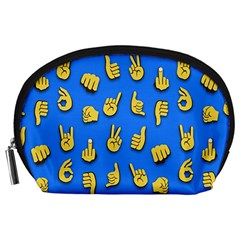 Emojis Hands Fingers Background Accessory Pouch (Large)