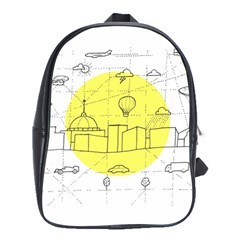 Urban City Skyline Sketch School Bag (xl) by Pakrebo