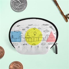 Urban City Skyline Sketch Accessory Pouch (small) by Pakrebo