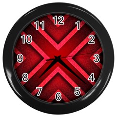 Wallpaper Red Abstract Wall Clock (Black)