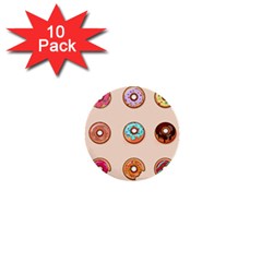 Donut Sweets Baking Food Tasty 1  Mini Buttons (10 Pack)  by Pakrebo