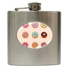 Donut Sweets Baking Food Tasty Hip Flask (6 Oz) by Pakrebo