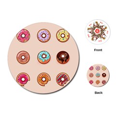 Donut Sweets Baking Food Tasty Playing Cards Single Design (round) by Pakrebo