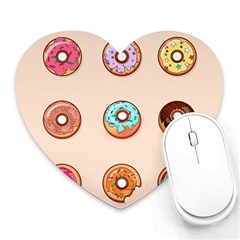 Donut Sweets Baking Food Tasty Heart Mousepads by Pakrebo