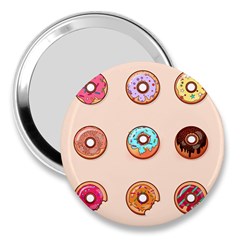 Donut Sweets Baking Food Tasty 3  Handbag Mirrors by Pakrebo