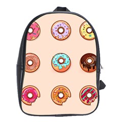 Donut Sweets Baking Food Tasty School Bag (xl) by Pakrebo