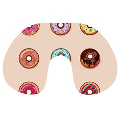 Donut Sweets Baking Food Tasty Travel Neck Pillow by Pakrebo