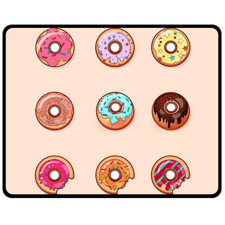 Donut Sweets Baking Food Tasty Double Sided Fleece Blanket (Medium) 