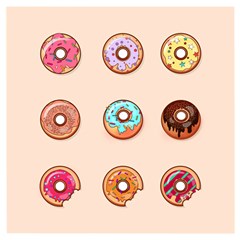 Donut Sweets Baking Food Tasty Wooden Puzzle Square by Pakrebo