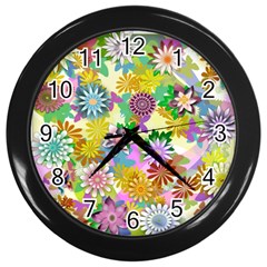 Illustration Pattern Abstract Wall Clock (black) by Pakrebo