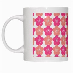 Sakura Flower Pattern White Mugs by Pakrebo