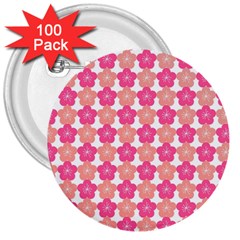 Sakura Flower Pattern 3  Buttons (100 Pack)  by Pakrebo