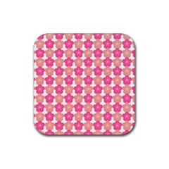 Sakura Flower Pattern Rubber Coaster (square)  by Pakrebo