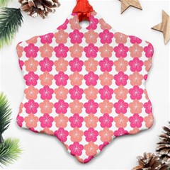 Sakura Flower Pattern Snowflake Ornament (two Sides) by Pakrebo