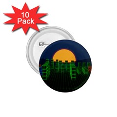 Neon City Retro Grid 80s 1 75  Buttons (10 Pack) by Pakrebo