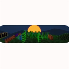 Neon City Retro Grid 80s Large Bar Mats by Pakrebo