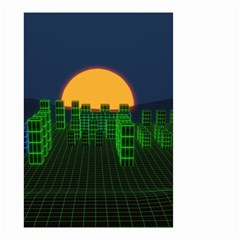 Neon City Retro Grid 80s Small Garden Flag (two Sides) by Pakrebo