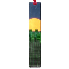 Neon City Retro Grid 80s Large Book Marks by Pakrebo