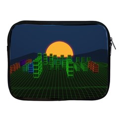 Neon City Retro Grid 80s Apple Ipad 2/3/4 Zipper Cases by Pakrebo