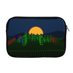 Neon City Retro Grid 80s Apple Macbook Pro 17  Zipper Case by Pakrebo